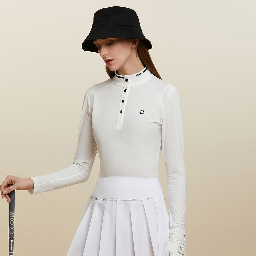 Women's Standing Collar Long Sleeved Shirt HELIX